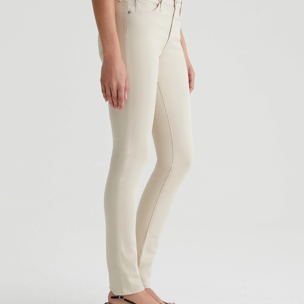 Ag Adriano Goldschmied Prima Ankle Mid-Rise Cigarette in Cream Froth Size 28 EUC